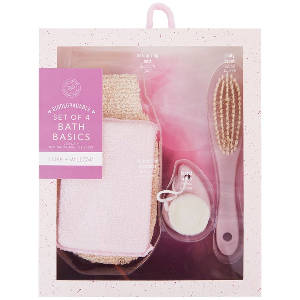 LUXE & WILLOW Biodegradable 4 Piece Bath Basics Set